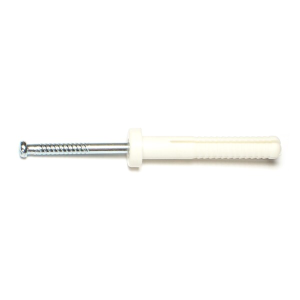 Nail Drive Anchor, 1/4" Dia., 1-1/2" L, Nylon 100 PK